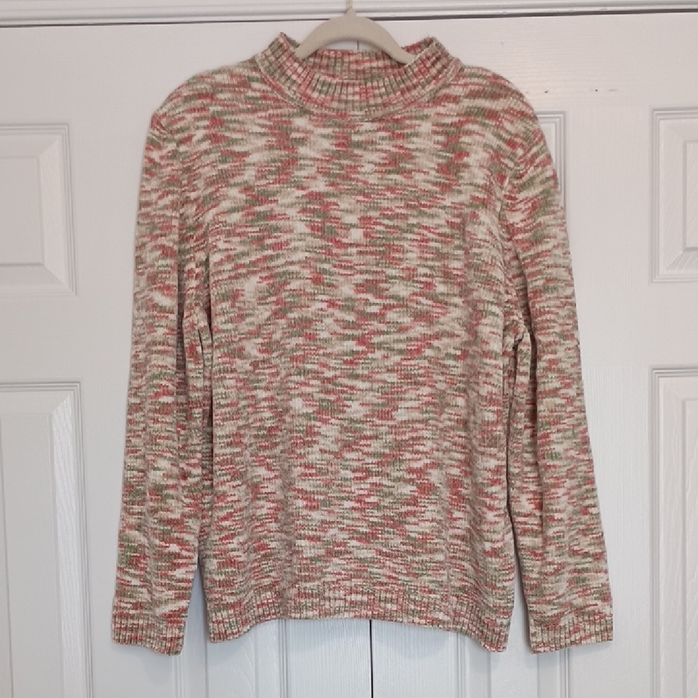 Alfred Dunner Pink and Green Soft Sweater 1X